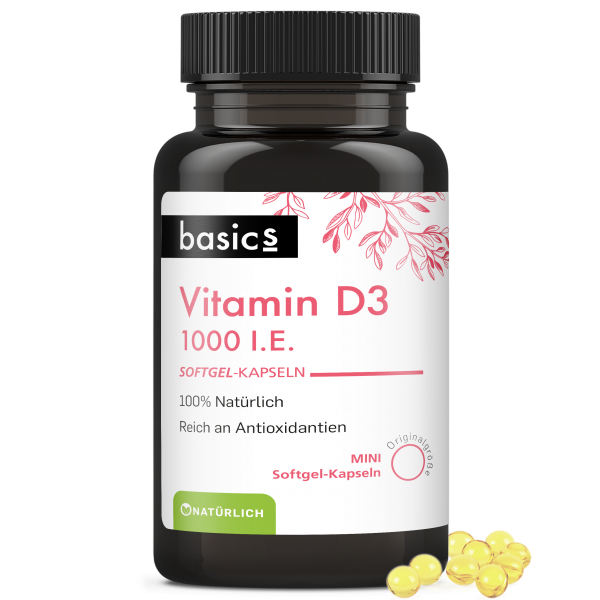 Vitamin D3 1000 I.E. Softgel Kapseln - 6 Monatsvorrat